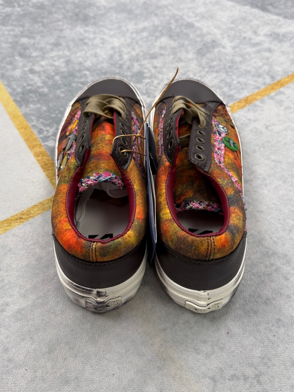 Vans Multicolor Tie-Dye Low Top Sneakers with Brown Accents - Picture 3 of 12